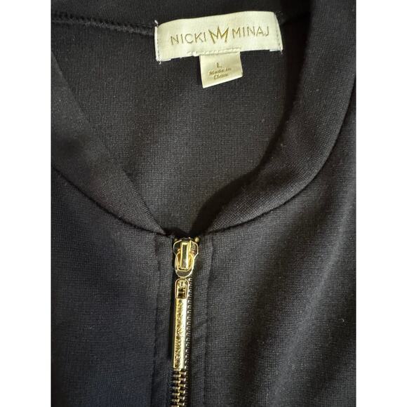 Nicki Minaj Studded Black Zip-Up Jacket Size L Streetwear Bomber - Picture 4 of 6
